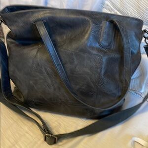Gray Crossbody Bag with Detachable Strap and Matte Finish